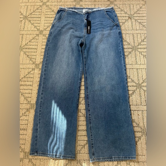 High-Waist Wide Leg Women Jeans - Blue size 11 - Picture 2 of 7